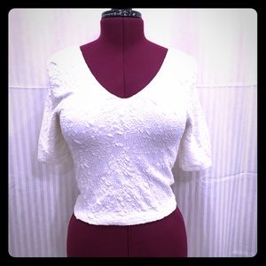 White Crop Top with detailing and Stretch